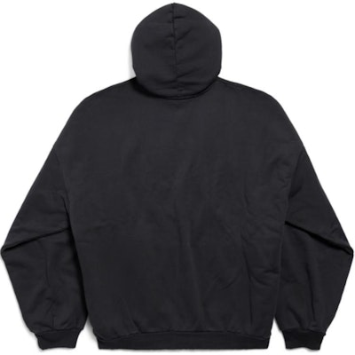 Balenciaga SS25 黑色標誌印花寬鬆連帽長袖上衣 803265TRVU79034 Lookbook Balenciaga SS25 黑色標誌印花寬鬆連帽長袖上衣 803265TRVU79034