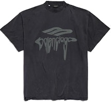 Balenciaga SS25 Oversized Crewneck T-Shirt Regular Fit Coal Gray. 787349TRVS81013 Balenciaga SS25 Oversized Crewneck T-Shirt Regular Fit Coal Gray. 787349TRVS81013