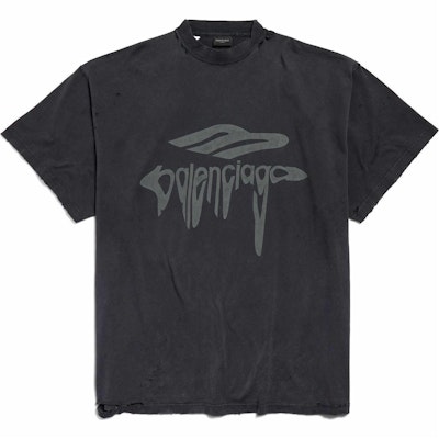 Balenciaga SS25 Oversized Crewneck T-Shirt Regular Fit Coal Gray. 787349TRVS81013 Order Balenciaga SS25 Oversized Crewneck T-Shirt Regular Fit Coal Gray. 787349TRVS81013