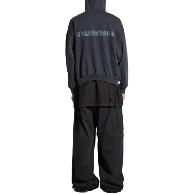Balenciaga Stencil Type Hoodie Medium Fit Black Pullover Hoodie 767877TQVA41750 圖 5