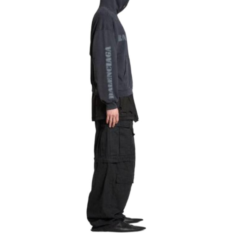 Balenciaga Stencil Type Hoodie Medium Fit Black Pullover Hoodie 767877TQVA41750 圖 6