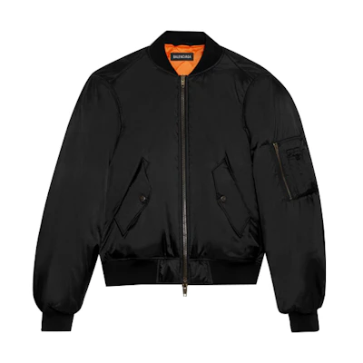 Balenciaga Steroid Bomber Solid Black Casual Padded Jacket 642147TIO541000