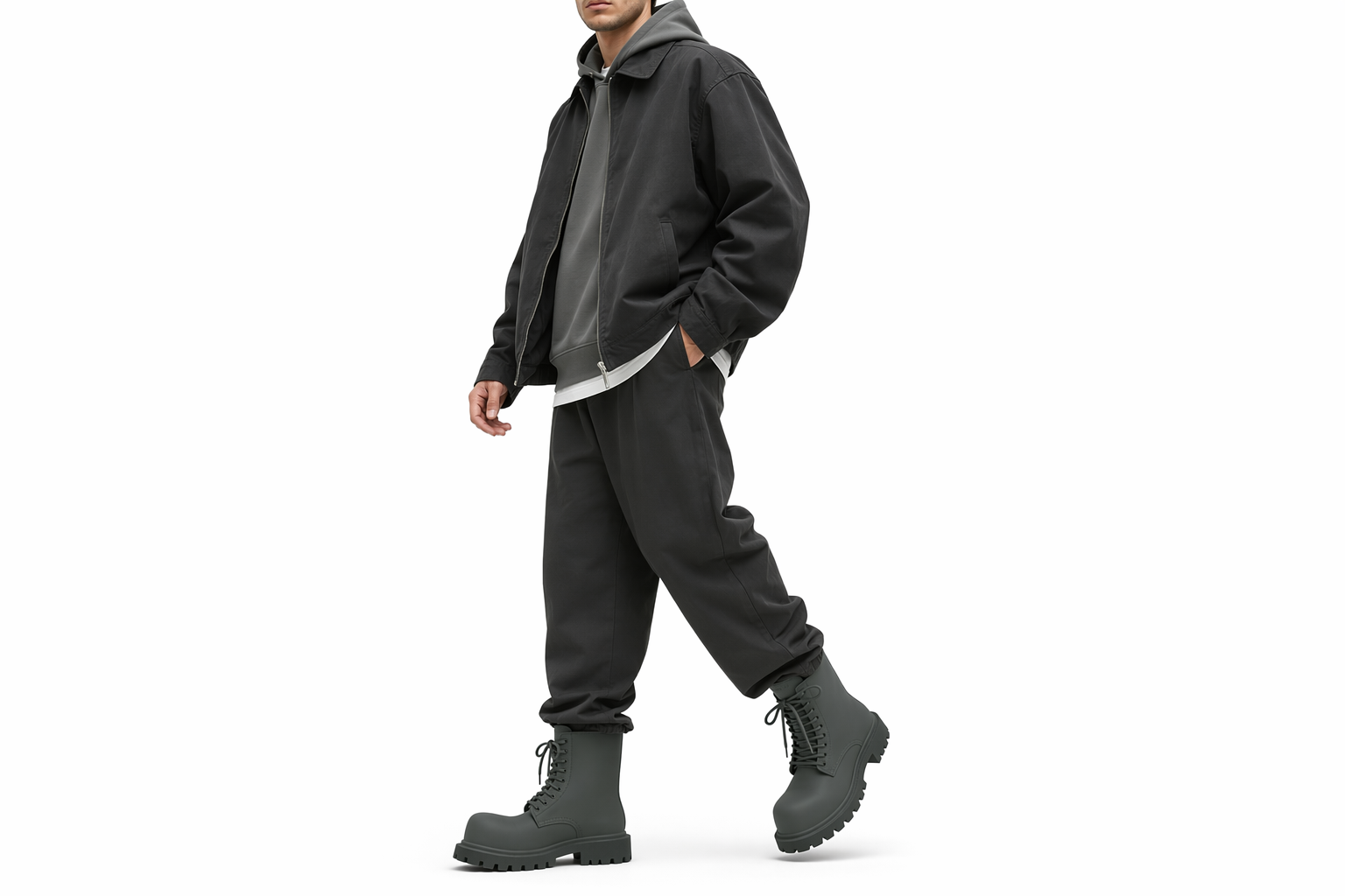 Order Balenciaga Steroid Stiefel ''Dunkel Khaki'' 717807W0FOI1025