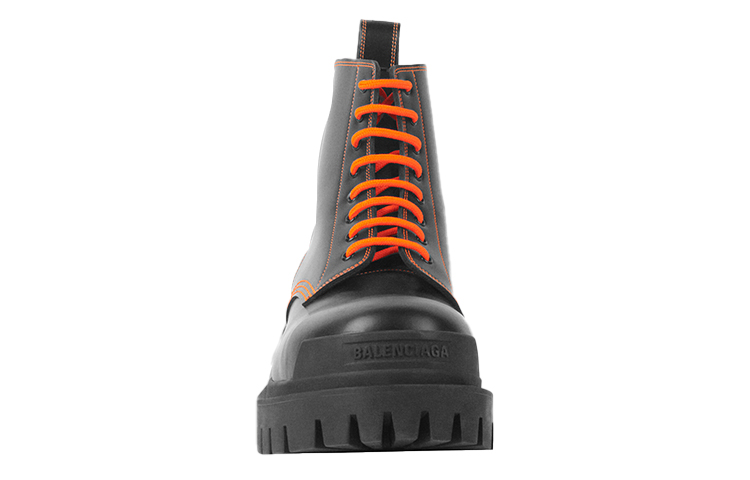 Order Balenciaga Strike 20mm Veterlaarzen Zwart/Oranje 589338WA9641075