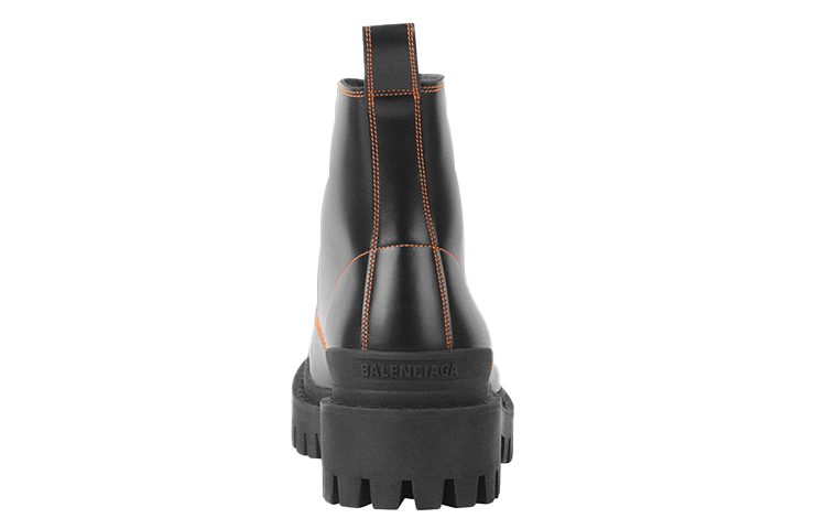 Shop Balenciaga Strike 20mm Veterlaarzen Zwart/Oranje 589338WA9641075