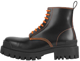 Balenciaga Strike 20mm Lace-up Martin Boots Black/Orange 589338WA9641075 Balenciaga Strike 20mm Lace-up Martin Boots Black/Orange 589338WA9641075