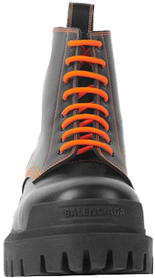 Balenciaga Strike 20mm Lace-up Martin Boots Black/Orange 589338WA9641075 Order Balenciaga Strike 20mm Lace-up Martin Boots Black/Orange 589338WA9641075
