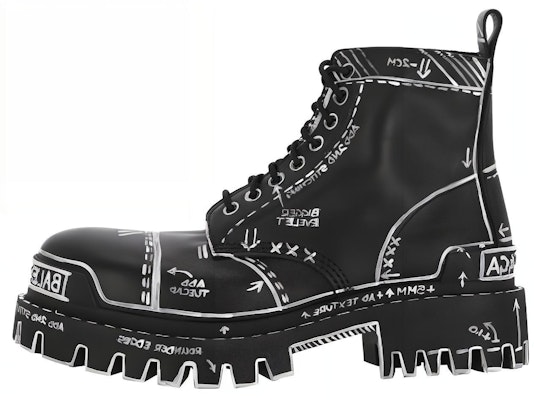 Balenciaga Strike Lace-Up Boot 'Cetakan Pen Marker - Hitam' 589338-WBEF2-1090 Buy Balenciaga Strike Lace-Up Boot 'Cetakan Pen Marker - Hitam' 589338-WBEF2-1090
