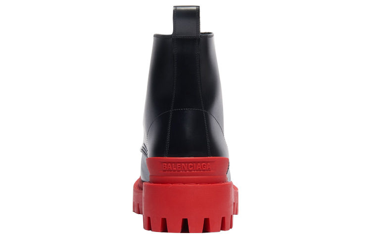 Shop Balenciaga Strike Bottes Martin Noir/Rouge 589338WA9671066