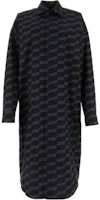 Balenciaga Stripe Print Button-Up Long Sleeve Maxi Dress Black. 755491TML361269 Balenciaga Stripe Print Button-Up Long Sleeve Maxi Dress Black. 755491TML361269