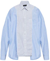 Balenciaga Striped Colorblock Button-Up Oversized Shirt Blue . 809012TRM049167 Balenciaga Striped Colorblock Button-Up Oversized Shirt Blue . 809012TRM049167