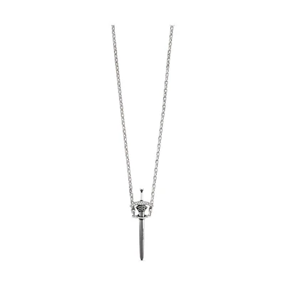 Balenciaga Sword Pendant Necklace Silver Brass for Men. 789269TZ05S1407