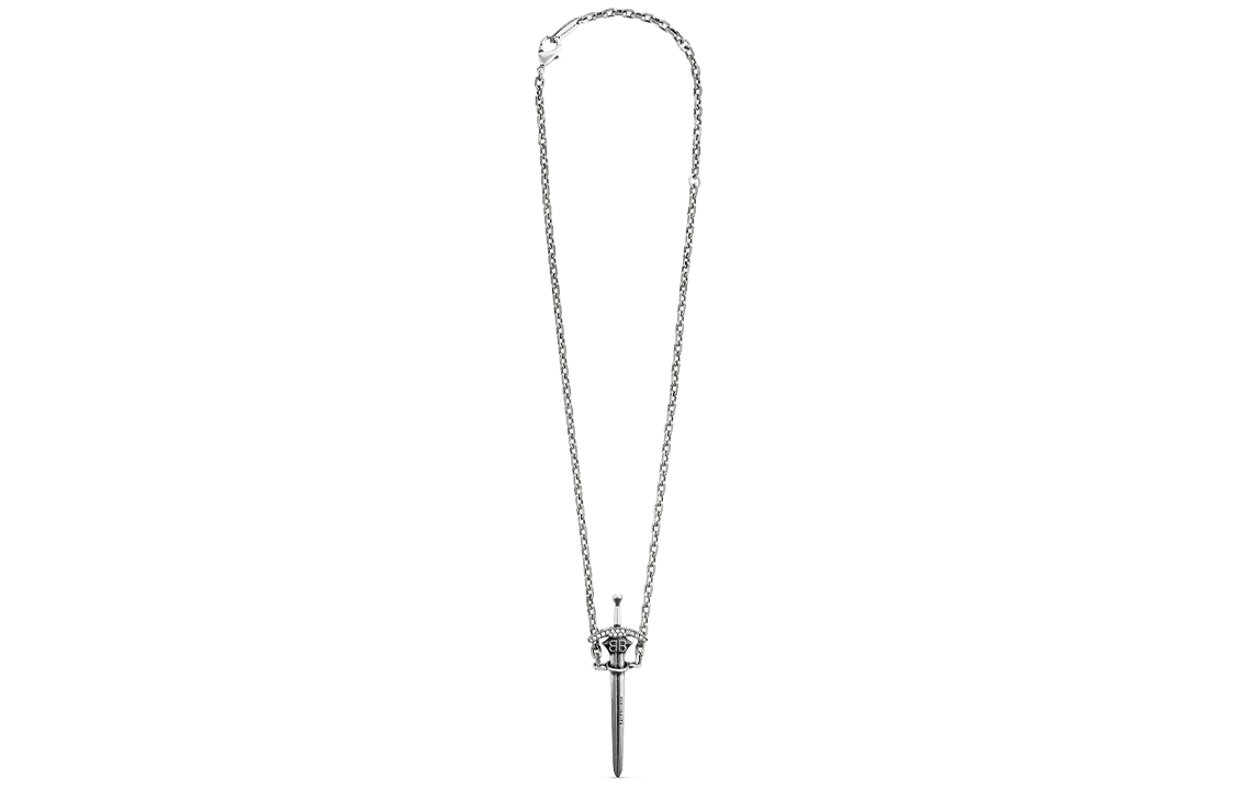 Lookbook 巴黎世家 男士銀色黃銅劍吊墜項鍊 789269TZ05S1407