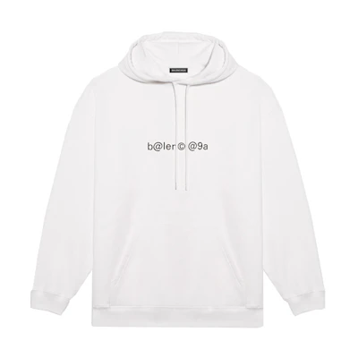 Balenciaga Symbolic Creative Logo Vintage White Hoodie for Men 570811TIV519040
