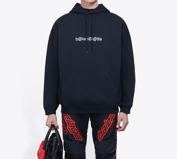 Shop 巴黎世家标志中号宽松版黑色徽标卫衣 570811TIV511070