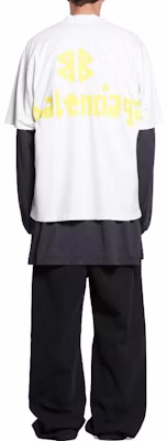 Balenciaga Tape Logo Print Oversized Unisex White Crewneck T-Shirt. 739784TOVA99000 Details for Balenciaga Tape Logo Print Oversized Unisex White Crewneck T-Shirt. 739784TOVA99000