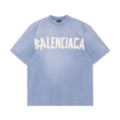 Balenciaga Tape Logo T-Shirt Medium Fit in Faded Blue for Men. 739784TOVA94530