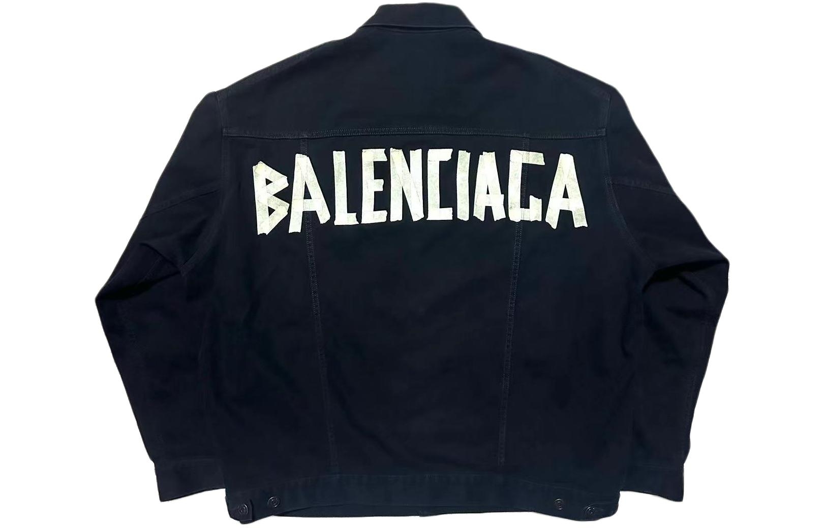 Balenciaga TAPE TYPE SS23 Logo Print Denim Jacket Blue -  Loose Fit 738738TNW111700 圖 3