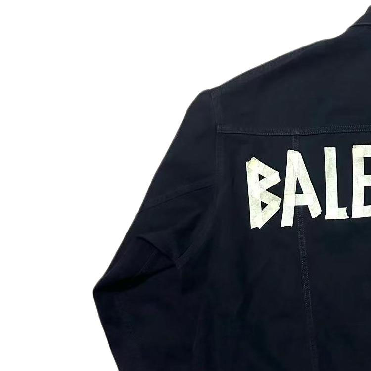 Balenciaga TAPE TYPE SS23 Logo Print Denim Jacket Blue -  Loose Fit 738738TNW111700 圖 4