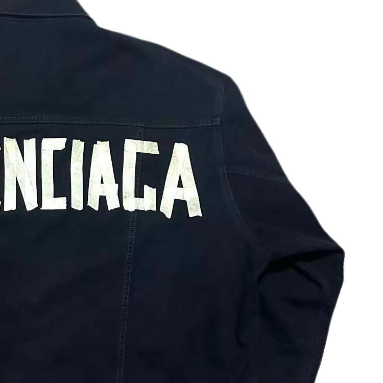 Balenciaga TAPE TYPE SS23 Logo Print Denim Jacket Blue -  Loose Fit 738738TNW111700 圖 6