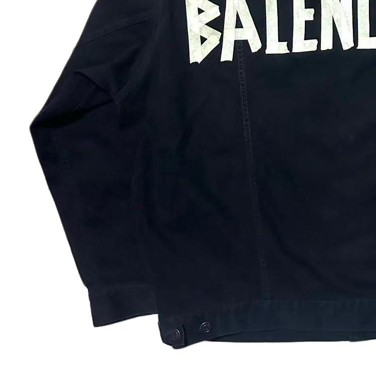 Balenciaga TAPE TYPE SS23 Logo Print Denim Jacket Blue -  Loose Fit 738738TNW111700 圖 8