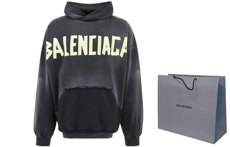 Shop Balenciaga TAPE TYPE SS23 Logo Print Oversized Grey Sweatshirt . 744190TOVB11055