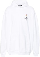 Balenciaga Torch Logo Print Unisex Long Sleeve White Sweatshirt 620973TIV459040 Balenciaga Torch Logo Print Unisex Long Sleeve White Sweatshirt 620973TIV459040