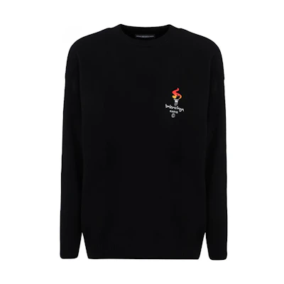 Balenciaga Torch Wool Cashmere Blend Pullover Knit Sweater Black () 621032T41041070