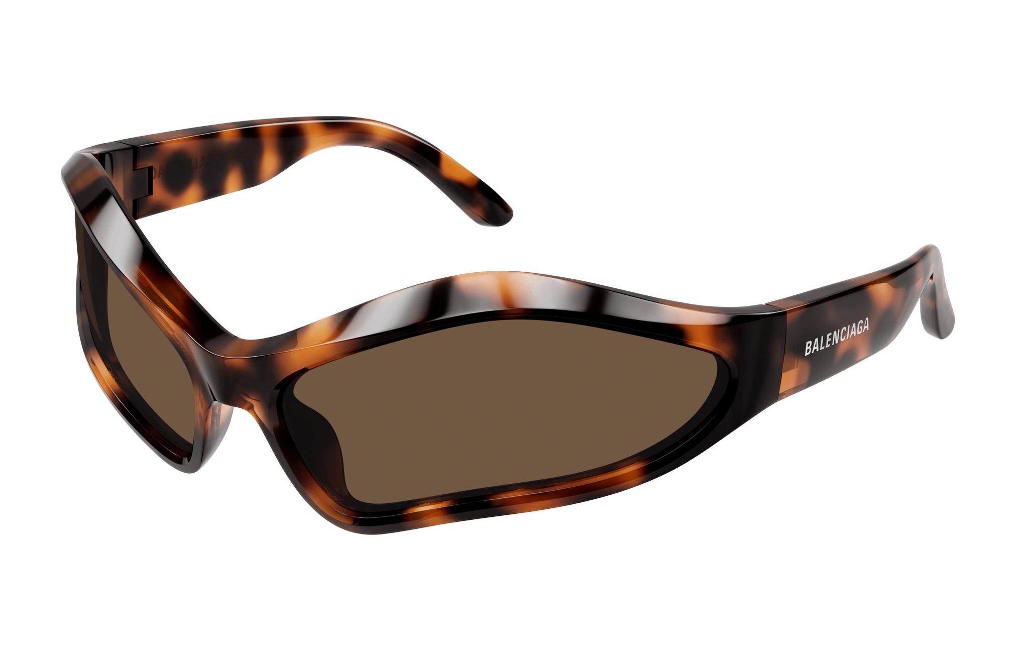 Balenciaga Tortoiseshell Irregular Sunglasses Unisex with Logo Detailing. BB0314S002