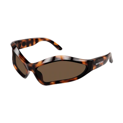 Balenciaga Tortoiseshell Irregular Sunglasses Unisex with Logo Detailing. BB0314S002