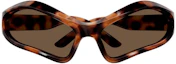 Lookbook Balenciaga Tortoiseshell Irregular Sunglasses Unisex with Logo Detailing. BB0314S002