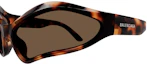Shop Balenciaga Tortoiseshell Irregular Sunglasses Unisex with Logo Detailing. BB0314S002