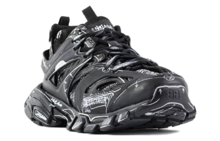 Lookbook Balenciaga巴黎世家 Track 1.0 時尚繫帶 減震 低筒 老爸鞋 男款 黑色