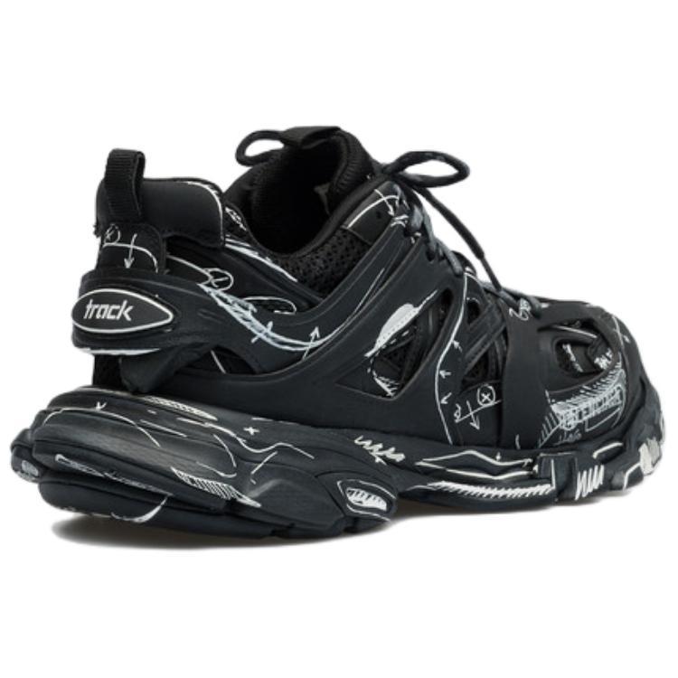 Shop Balenciaga巴黎世家 Track 1.0 時尚繫帶 減震 低筒 老爸鞋 男款 黑色