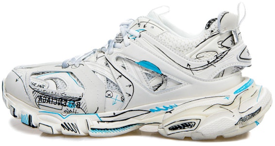 발렌시아가 트랙 1.0 블루 그라피티 메쉬 나일론 스니커즈 (화이트) 542023W3SRA9014 Buy 발렌시아가 트랙 1.0 블루 그라피티 메쉬 나일론 스니커즈 (화이트) 542023W3SRA9014