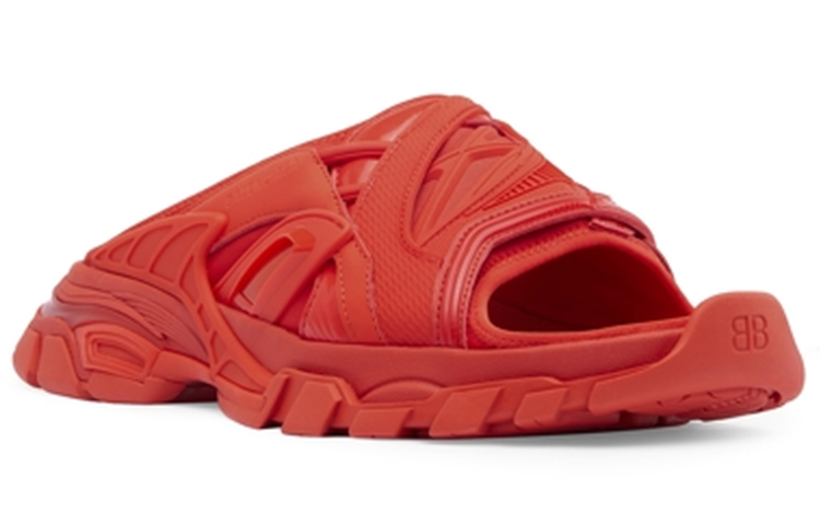 Lookbook 巴黎世家 Balenciaga Track 2.0 織物 平底休閒 時尚涼拖 男款 紅色