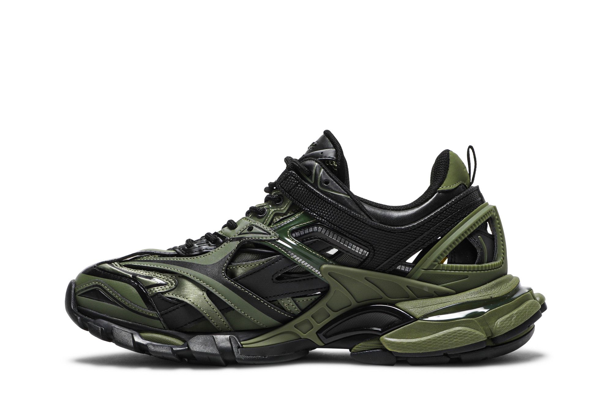 Lookbook Balenciaga Track.2 Sneaker 'Khaki Hitam' 568614-W3AE1-2311