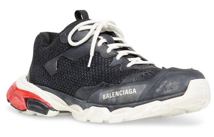 Order バレンシアガ Track.3 ダメージ加工 ブラックレッド 700875-W3RF5-1906