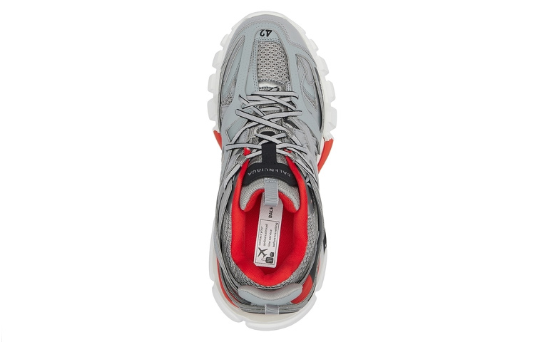 Shop 巴黎世家Track LED灰红色运动鞋 555036-W3AD5-1269