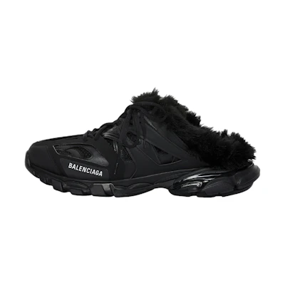 Balenciaga Track Mule Faux Fur Black