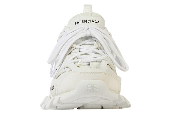 Lookbook Balenciaga巴黎世家 Track 1.0 網布 尼龍 時尚休閒 圓頭 穆勒鞋 男款 白色