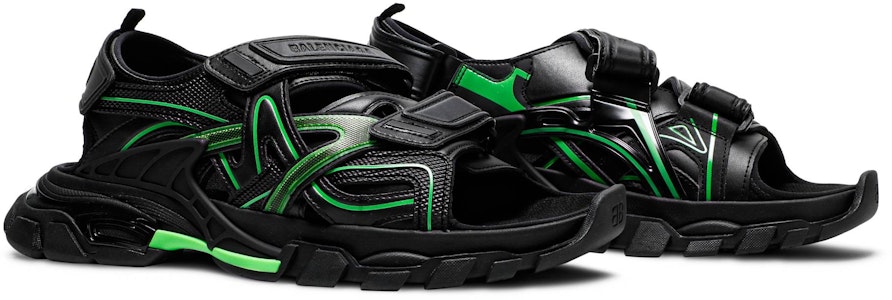 バレンシアガ トラック サンダル (黒/蛍光緑) 617542-W3AJ1-1030 Cheap バレンシアガ トラック サンダル (黒/蛍光緑) 617542-W3AJ1-1030