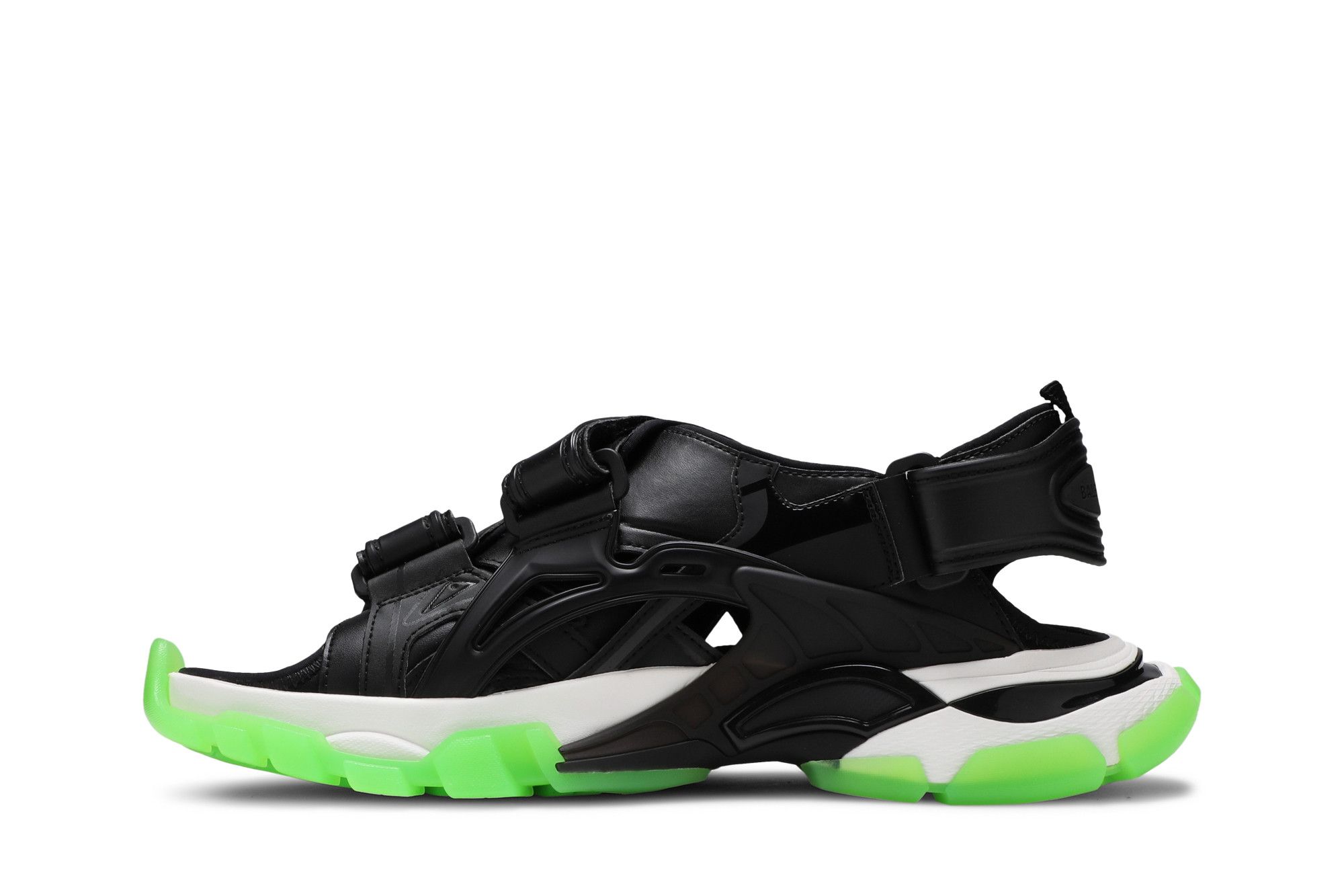 Shop Balenciaga Track Sandal 'Clearsole - Hitam Hijau Fluo' 655954-W2CC4-1038