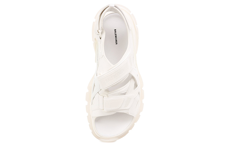 Shop Balenciaga巴黎世家 Track 2.0 织物 露趾 時尚涼鞋 男款 白色