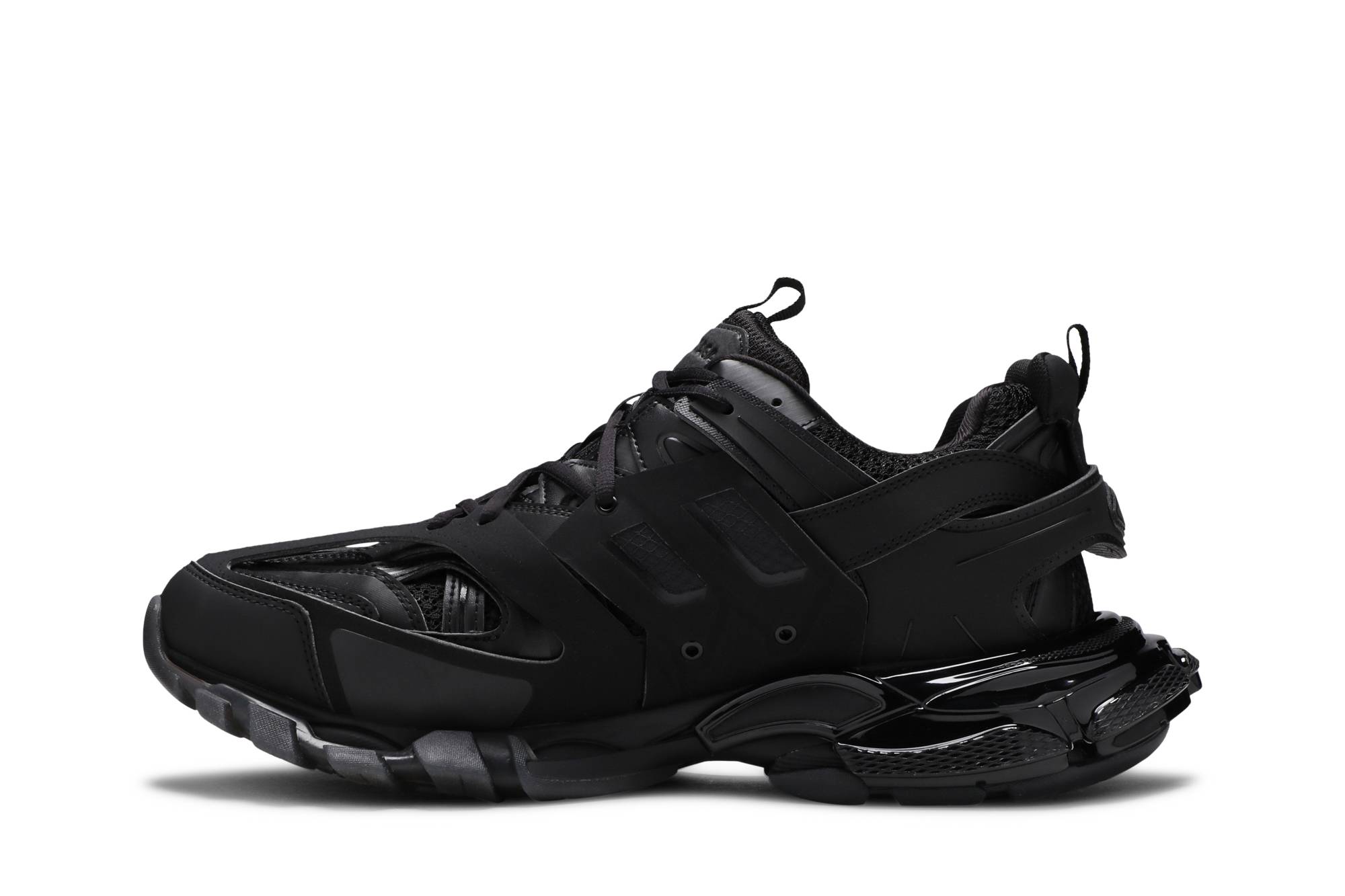 Lookbook 巴黎世家 Track 运动鞋‘透明鞋底 - 黑色’ 647742-W3BM1-1000