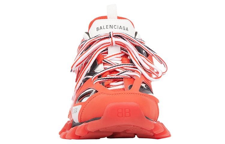 Shop 巴黎世家 (Balenciaga) Track 透明鞋底 網布尼龍 低筒厚底老爹鞋 紅