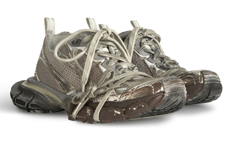 Lookbook Balenciaga巴黎世家 3XL 網布 系帶 做舊 低幫 老爹鞋 男款 米色 泥染