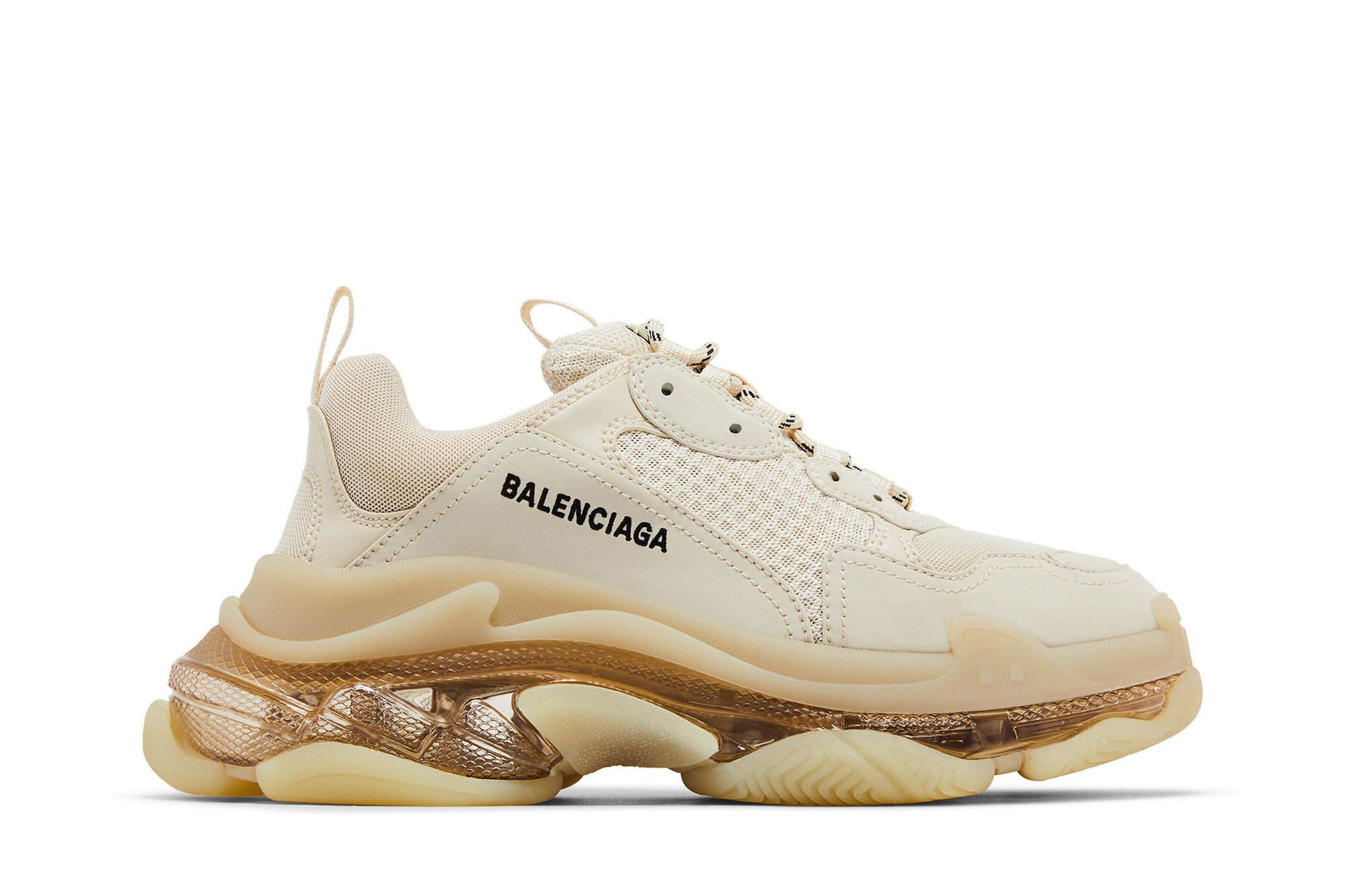 Buy 巴黎世家 Triple S 透明鞋底 - 米白色 541624 W2FB1 9005