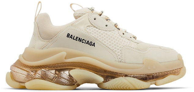 巴黎世家 Triple S 透明鞋底 - 米白色 541624 W2FB1 9005 Buy 巴黎世家 Triple S 透明鞋底 - 米白色 541624 W2FB1 9005