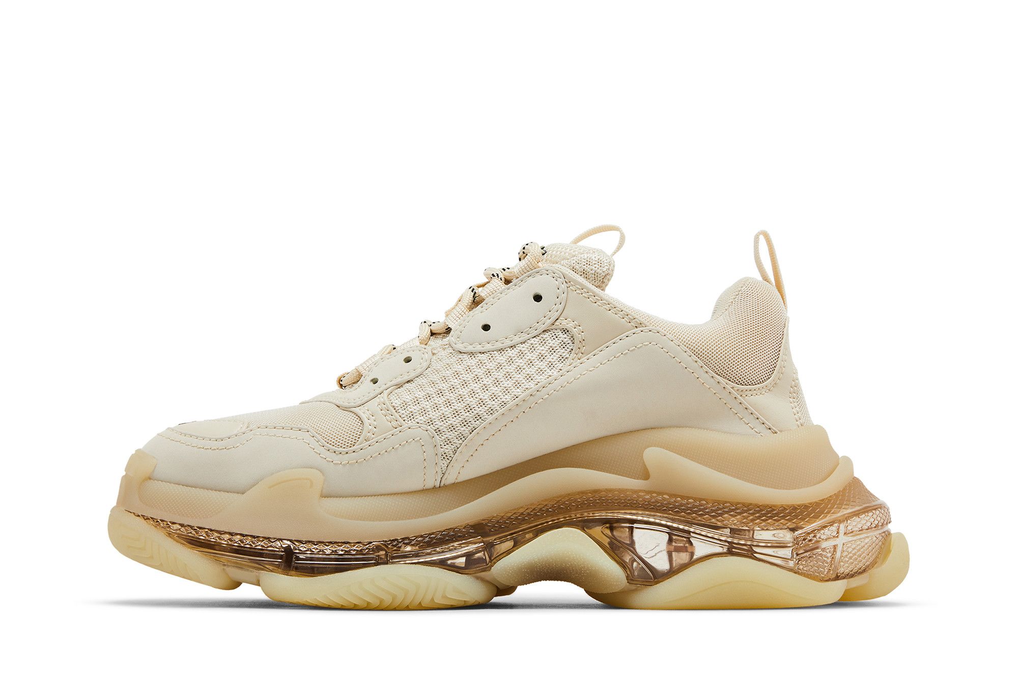 Lookbook 巴黎世家 Triple S 透明鞋底 - 米白色 541624 W2FB1 9005